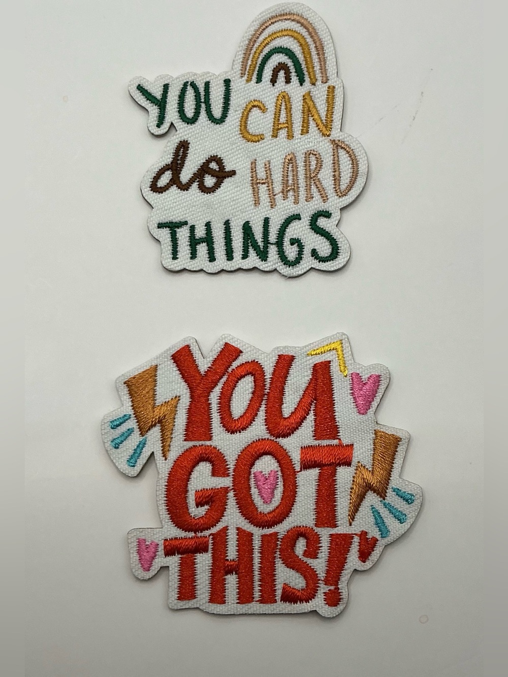 2 FUN MOTIVATIONAL IRON OR SEW ON PATCHES YOU GOT THIS DO HARD THINGS NWOT